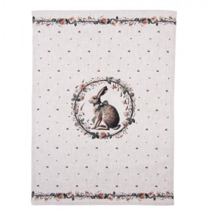 Bavlněná utěrka se zajícem Natural Linen Easter - 50*70 cm