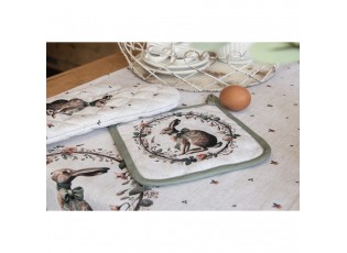 Bavlněná utěrka se zajícem Natural Linen Easter - 50*70 cm