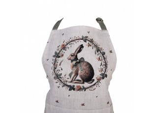Bavlněná dámská zástěra se zajícem Natural Linen Easter - 70*85 cm