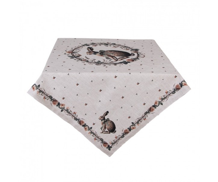 Bavlněný ubrus na stůl Natural Linen Easter - 100*100 cm Clayre & Eef