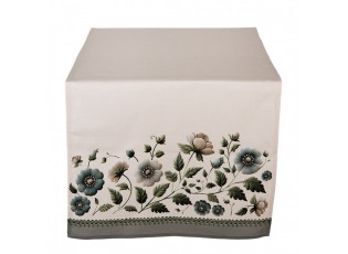 Béžový bavlněný běhoun s květy Gently Blooming - 50*140 cm