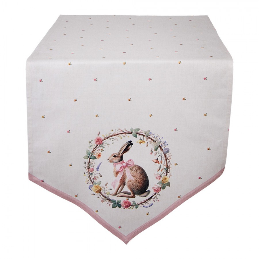 Běhoun na stůl zajíc s květy Easter Whispers Collection - 50*160 cm EWC65