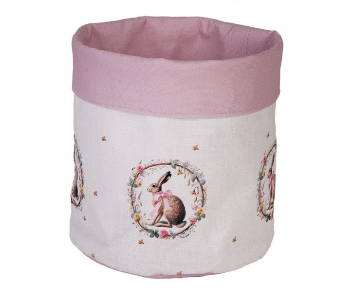 Košík na pečivo zajíc s květy Easter Whispers Collection - Ø 15*16 cm Clayre & Eef