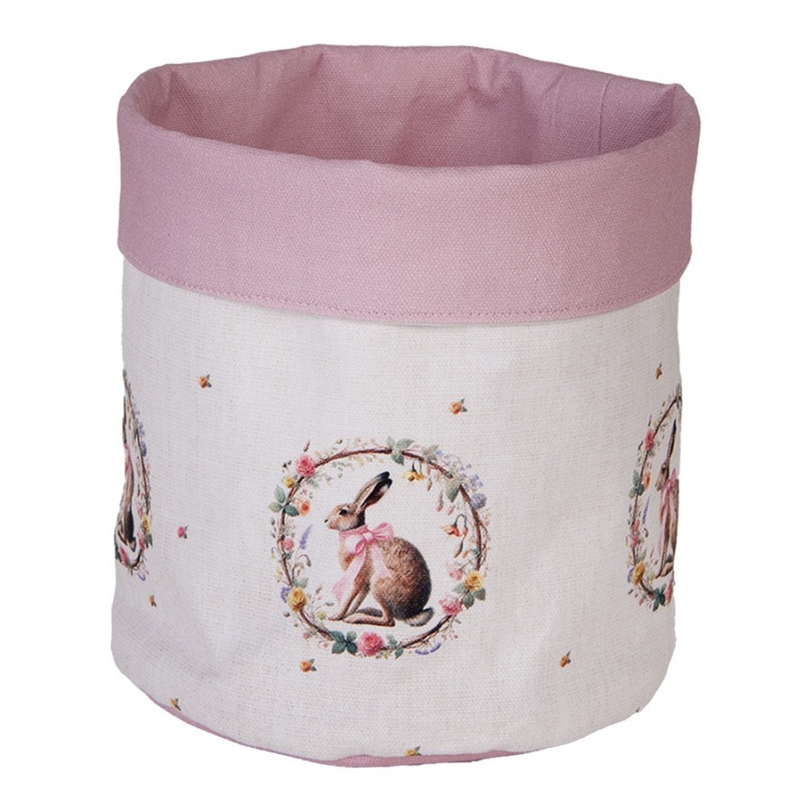 Košík na pečivo zajíc s květy Easter Whispers Collection - Ø 15*16 cm EWC50