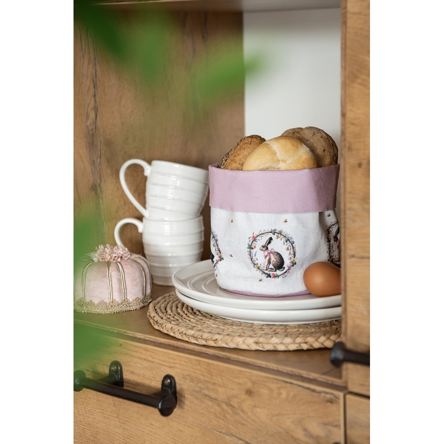 Košík na pečivo zajíc s květy Easter Whispers Collection - Ø 15*16 cm Clayre & Eef Košík na pečivo zajíc s květy Easter Whispers Collection - Ø 15*16 cm Clayre & Eef