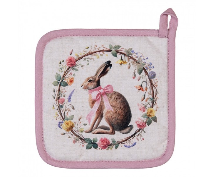 Chňapka - podložka zajíc s květy Easter Whispers Collection - 20*20 cm Clayre & Eef