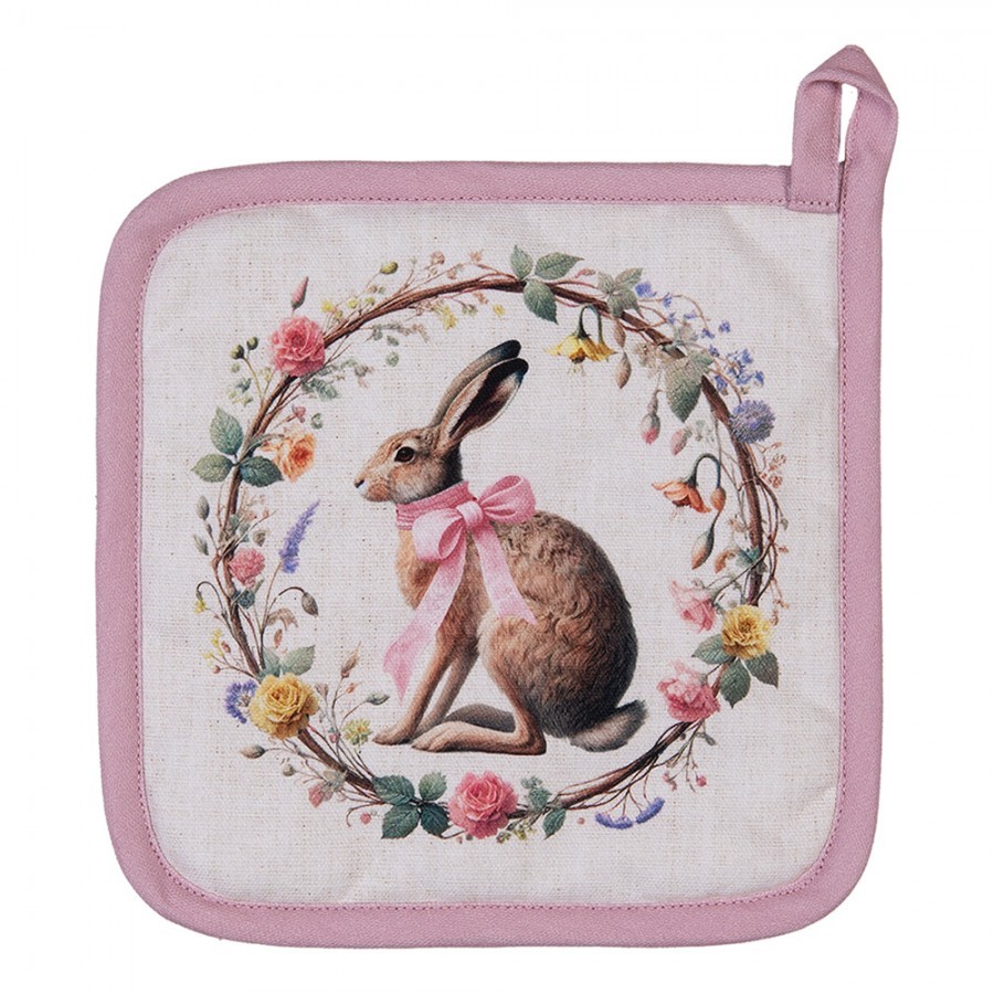 Chňapka - podložka zajíc s květy Easter Whispers Collection - 20*20 cm