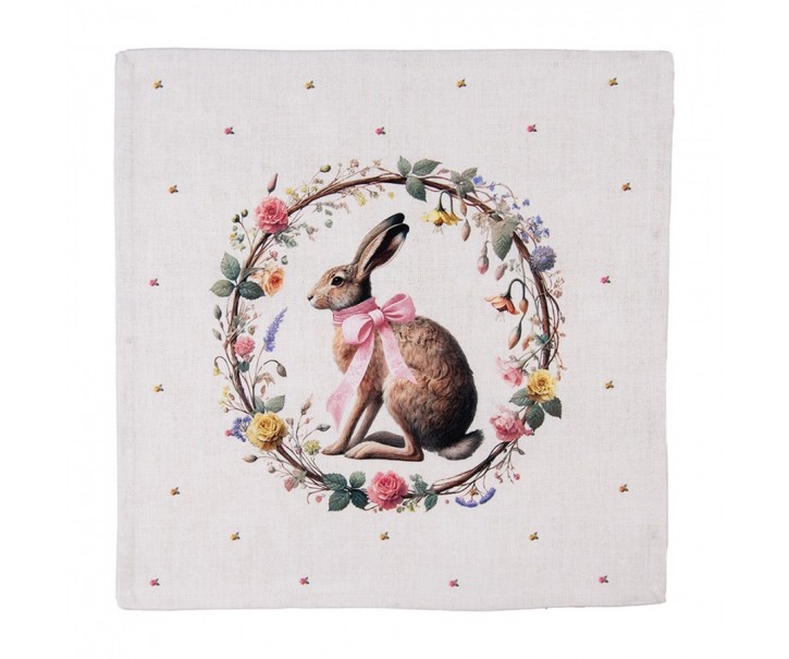6ks ubrousek zajíc s květy Easter Whispers Collection - 40*40 cm Clayre & Eef