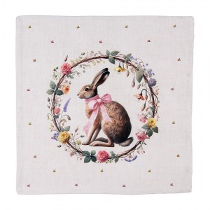 6ks ubrousek zajíc s květy Easter Whispers Collection - 40*40 cm