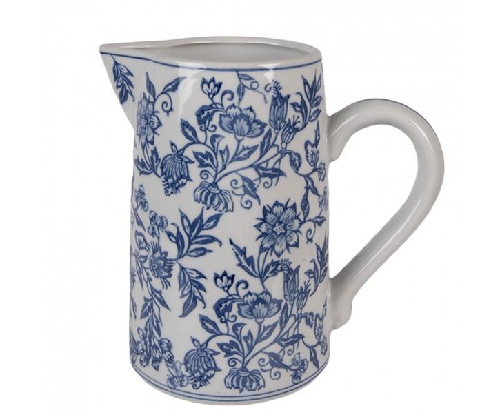 Porcelánový džbán s modrými květy Vintage Unique - 21*13*21 cm Clayre & Eef