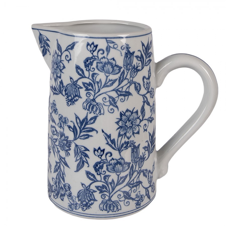 Porcelánový džbán s modrými květy Vintage Unique - 21*13*21 cm