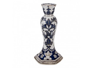 Porcelánový svícen s modrými květy Vintage Unique S - Ø 11*21 cm