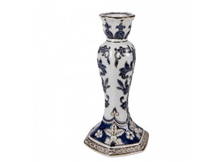 Porcelánový svícen s modrými květy Vintage Unique S - Ø 11*21 cm