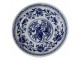 Porcelánová mísa na noze s modrými květy Vintage Unique - Ø 26*13 cm Clayre & Eef
