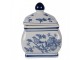 Porcelánová dóza s víkem a modrými květy Vintage Unique - 13*13*17 cm Clayre & Eef