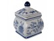 Porcelánová dóza s víkem a modrými květy Vintage Unique - 13*13*17 cm Clayre & Eef