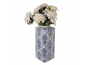 Porcelánová váza s víčkem a modrými květy Vintage Unique - 16*16*41 cm