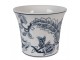 Porcelánový obal na květináč s modrými květy Vintage Unique M - Ø 16*13 cm Clayre & Eef