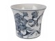 Porcelánový obal na květináč s modrými květy Vintage Unique M - Ø 16*13 cm Clayre & Eef