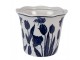 Porcelánový obal na květináč s modrými tulipány Vintage Unique - Ø 21*16 cm Clayre & Eef
