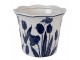 Porcelánový obal na květináč s modrými tulipány Vintage Unique - Ø 21*16 cm Clayre & Eef