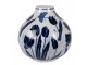 Porcelánová váza s modrými tulipány Vintage Unique - Ø 16*16 cm Clayre & Eef