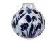 Porcelánová váza s modrými tulipány Vintage Unique - Ø 16*16 cm Clayre & Eef