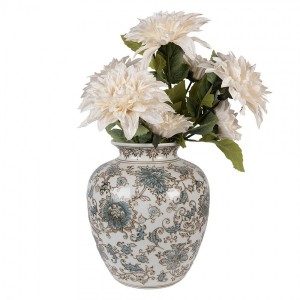 Porcelánová váza s modrými květy Vintage Unique - Ø 22*25 cm