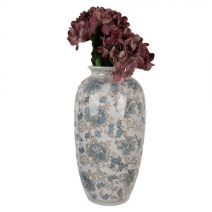 Porcelánová váza s modrými květy Vintage Unique - 19*10*38 cm