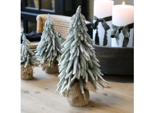 Zasněžený vánoční stromek v jutě Fleur Pine Tree - 35 cm
