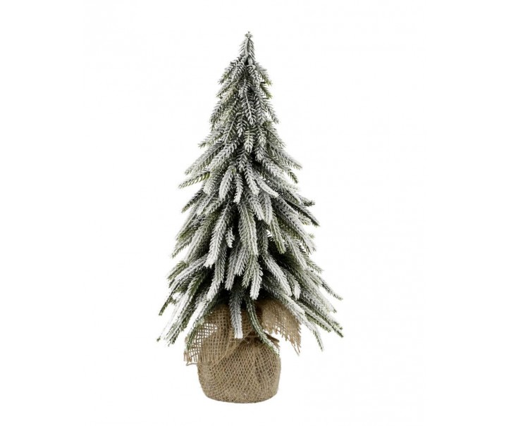 Zasněžený vánoční stromek v jutě Fleur Pine Tree - 35 cm Chic Antique