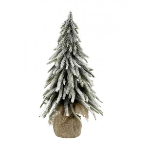 Zasněžený vánoční stromek v jutě Fleur Pine Tree - 35 cm