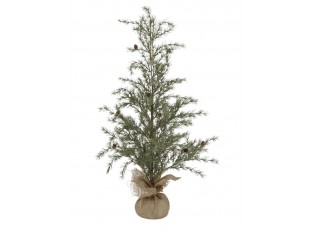 Zelený vánoční borovicový stromek v jutě a se šiškami Pine Tree - 90 cm