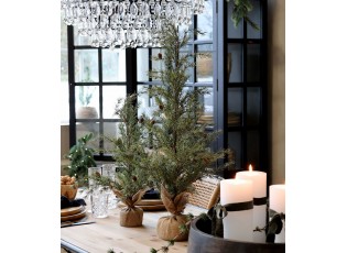 Zelený vánoční borovicový stromek v jutě a se šiškami Pine Tree - 90 cm