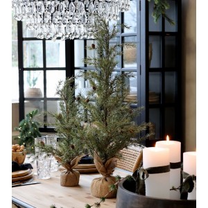 Zelený vánoční borovicový stromek v jutě a se šiškami Pine Tree - 90 cm