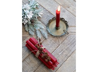 Červená úzká svíčka dinner red - Ø 2*18cm / 7h