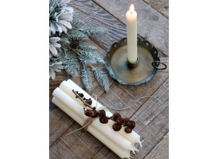 Béžová úzká svíčka dinner pearl - Ø 2*18cm / 7h