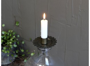 Mosazný antik kovový dekorační svícen na láhev Décor - Ø 8*6,5 cm