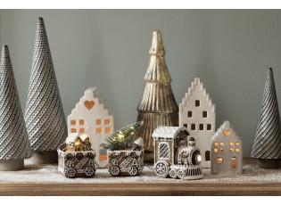 Vánoční perníkový vláček s Led světýlky Gingerbread Train - 18*18*16cm/ 3*AA