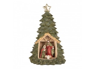 Vánoční dekorace stromek se svatou rodinou - Ø 15*24 cm