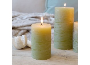 Mechová široká svíčka Macon Rustic moss - Ø 6*10cm/ 30h