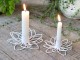 Bílý antik dekorační svícen květ na úzkou svíčku Flia - Ø 12*3 cm Chic Antique