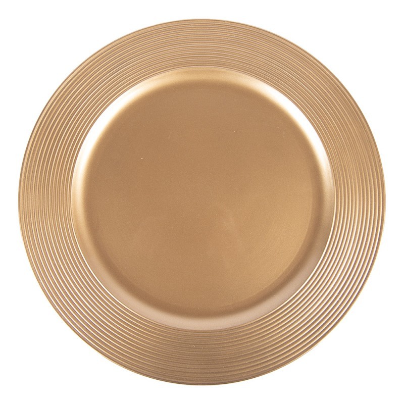 Levně Zlatý plastový talíř - Ø 33 cm 64601