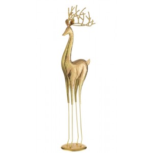 Zlatá kovová dekorace jelen Deer M - 19*13*71 cm