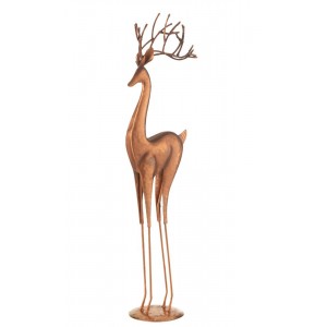 Měděná kovová dekorace jelen Deer - 14*10*54 cm