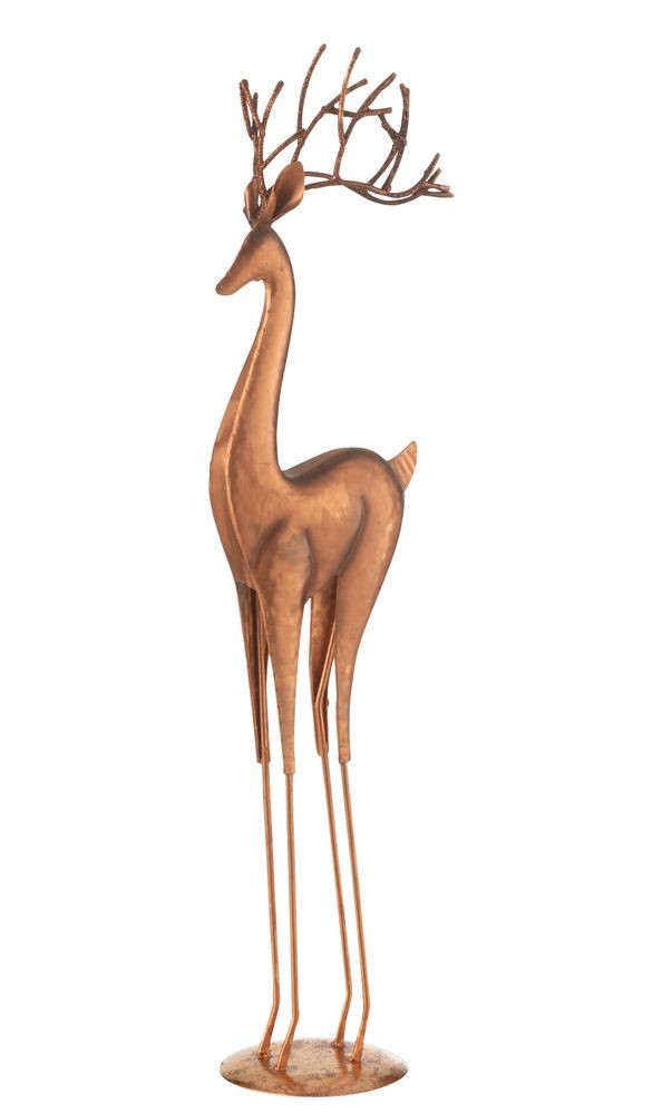 Měděná kovová dekorace jelen Deer S - 14*10*54 cm