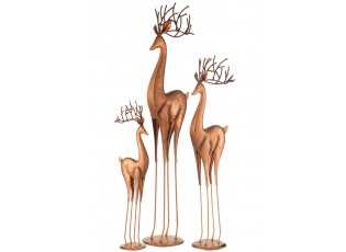Měděná kovová dekorace jelen Deer M - 19*13*71 cm