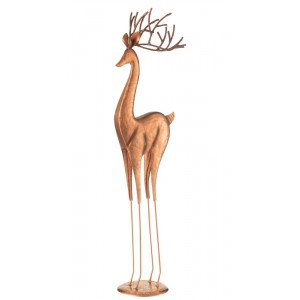 Měděná kovová dekorace jelen Deer M - 19*13*71 cm