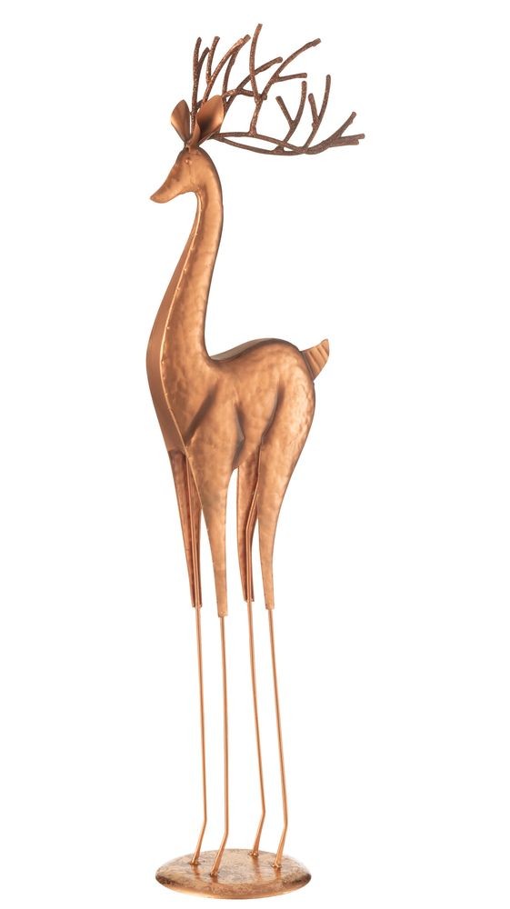 Měděná kovová dekorace jelen Deer M - 19*13*71 cm