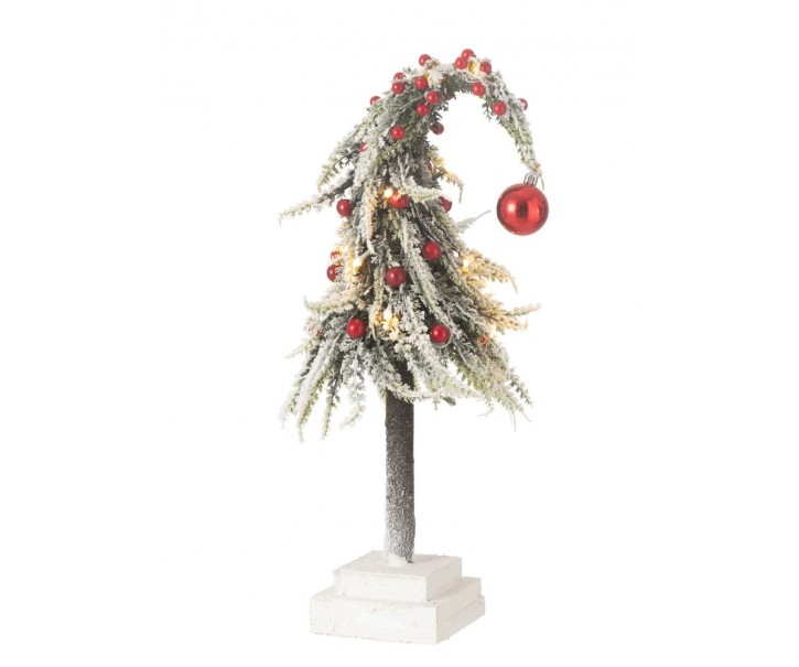 Vánoční zasněžený strom s Led světýlky Xmas - 15*45 cm J-Line by Jolipa